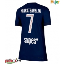 Camiseta Paris Saint-Germain Khvicha Kvaratskhelia #7 Primera Equipación para mujer 2025-26 manga corta